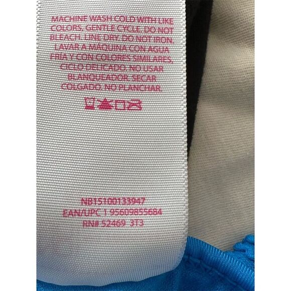 No Boundaries Women's XL Blue Crinkle One Piece Swimsuit V-Neck - Picture 5 of 5